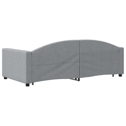 Slaapbank S Stof 90 x 190 cm Lichtgrijs met onderschuifbed en lade