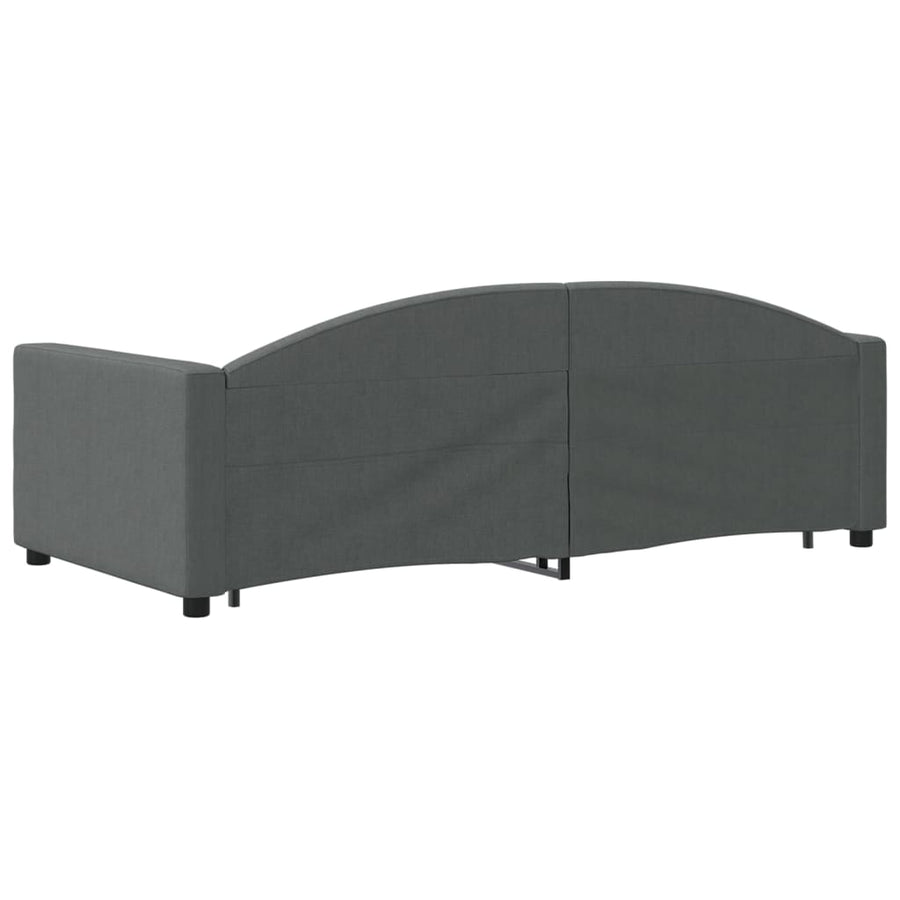 Slaapbank Onderschuifbed En Lades Stof 90 x 190 cm Donkergrijs met onderschuifbed en lade