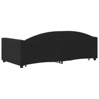 Slaapbank S Stof 90 x 190 cm Zwart met onderschuifbed en lade