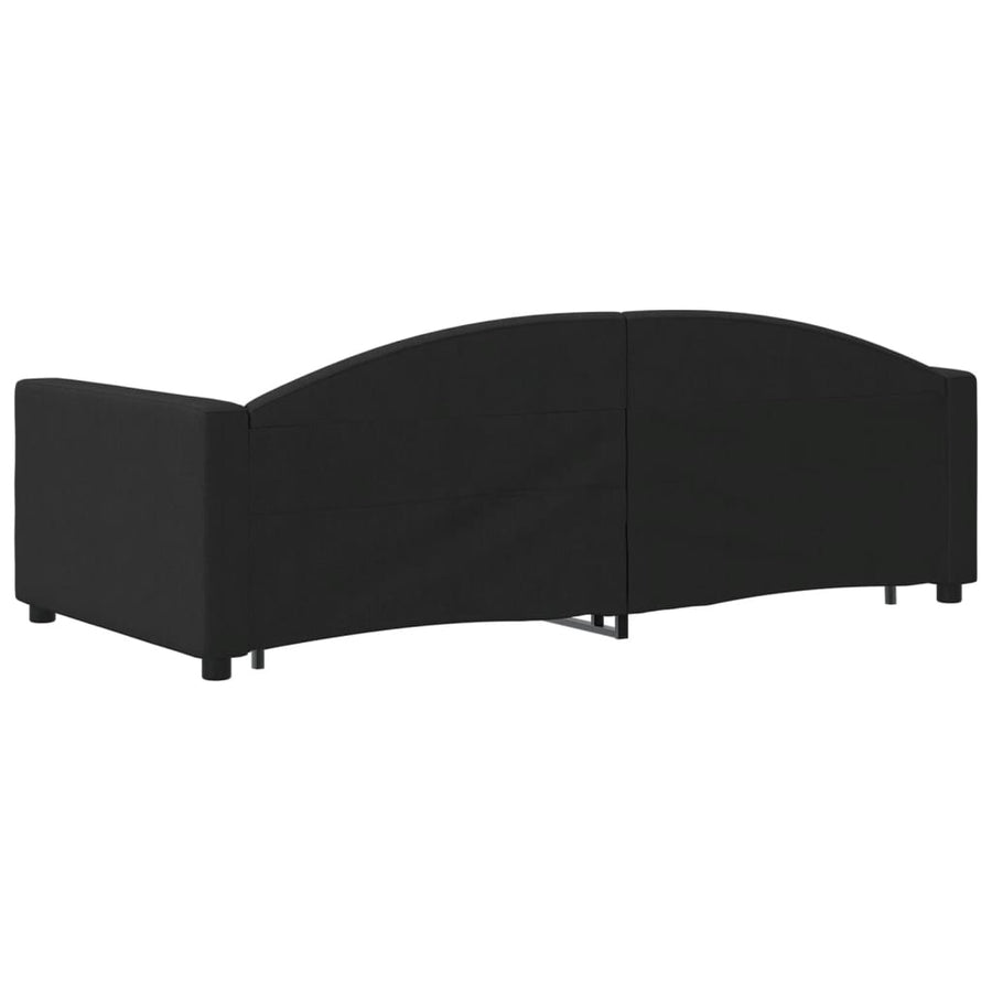 Slaapbank S Stof 90 x 190 cm Zwart met onderschuifbed en lade