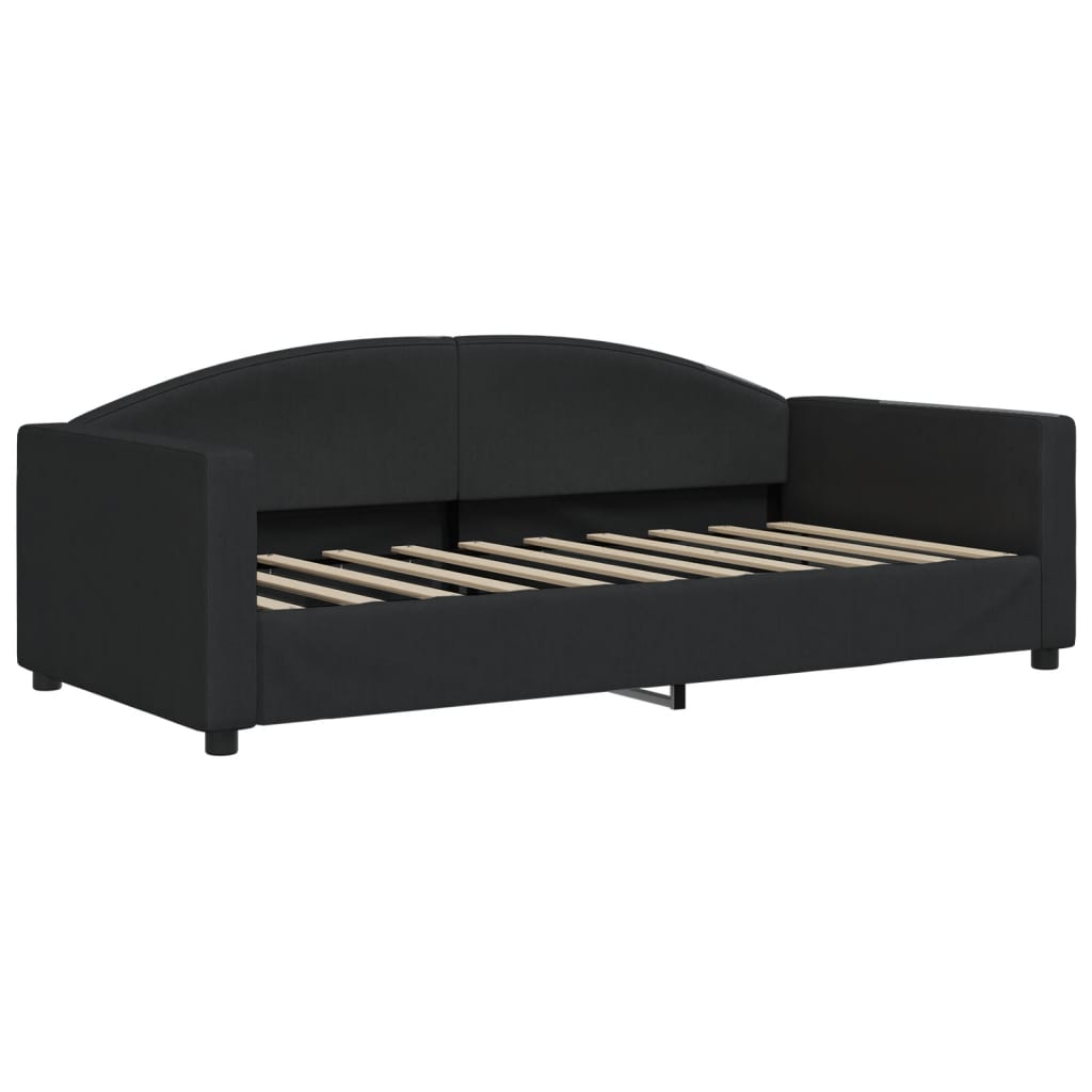 Slaapbank S Stof 90 x 190 cm Zwart met onderschuifbed en lade