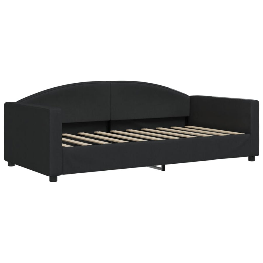 Slaapbank S Stof 90 x 190 cm Zwart met onderschuifbed en lade