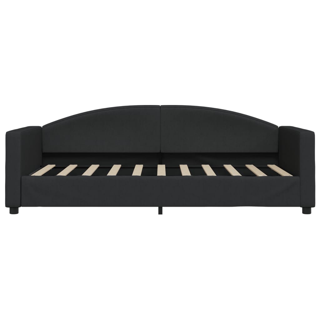 Slaapbank S Stof 90 x 190 cm Zwart met onderschuifbed en lade