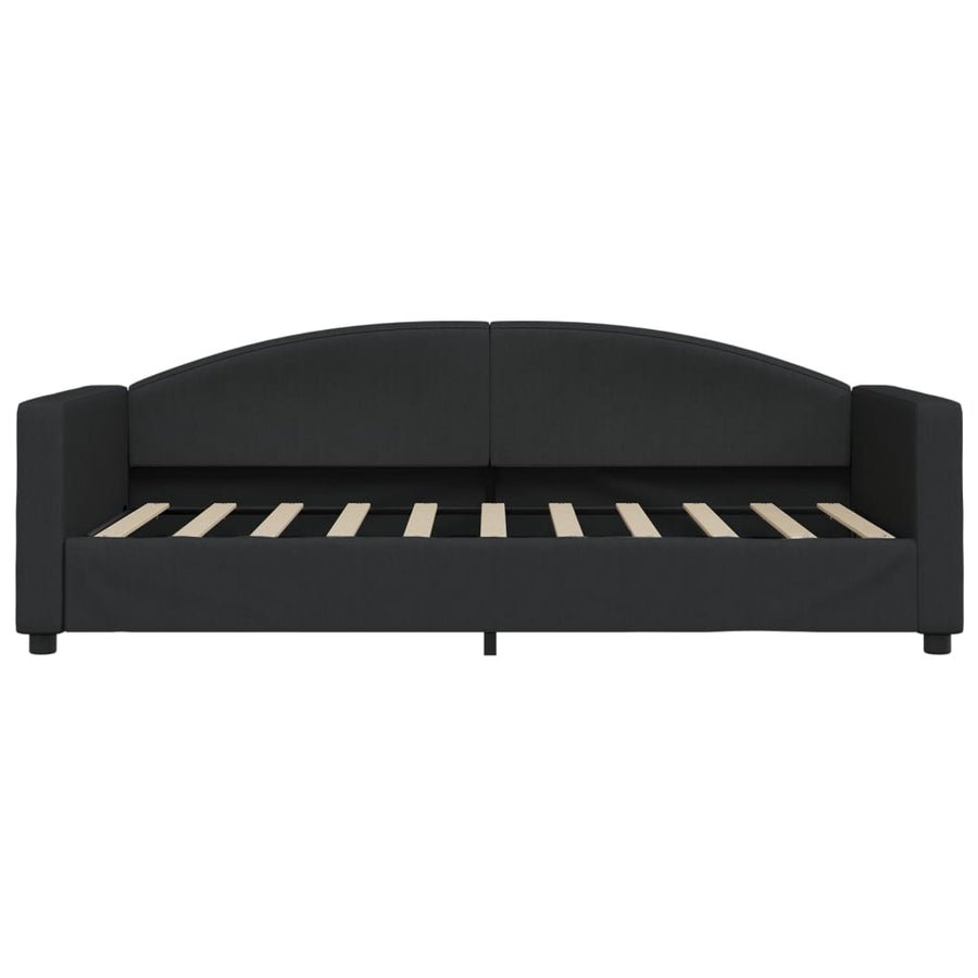 Slaapbank S Stof 90 x 190 cm Zwart met onderschuifbed en lade