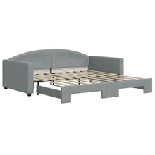 Slaapbank met onderschuifbed 100x190 cm stof lichtgrijs (VS)