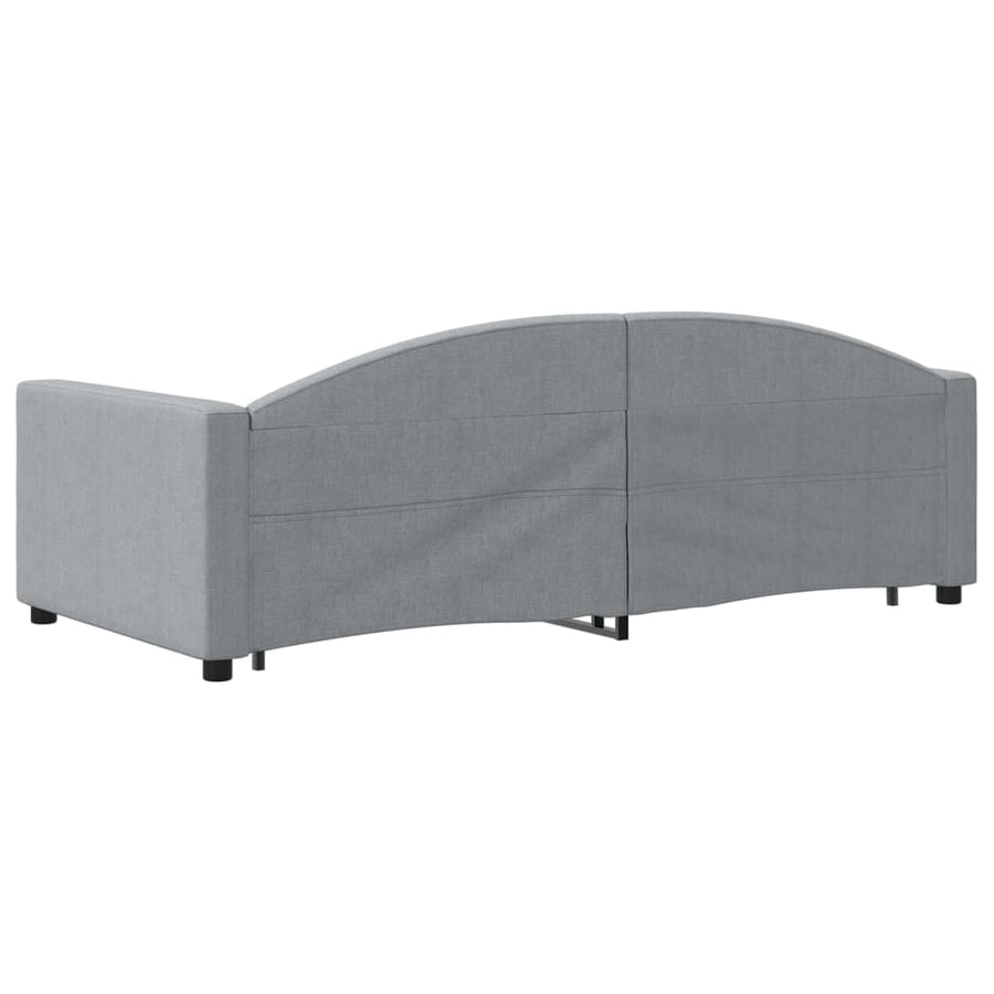 Slaapbank met onderschuifbed 100x190 cm stof lichtgrijs (VS)