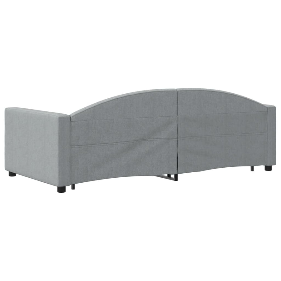Slaapbank onderschuifbed lades 100x190 cm stof lichtgrijs (VS)