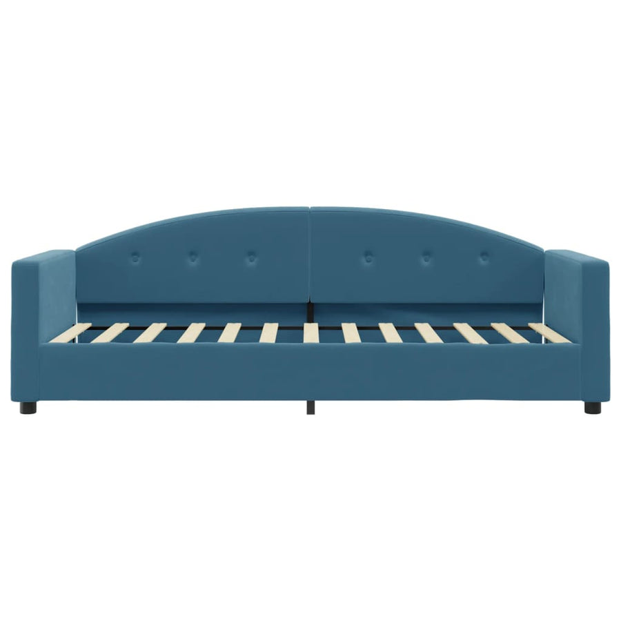 Slaapbank Fluweel 80 x 200 cm Blauw met matras