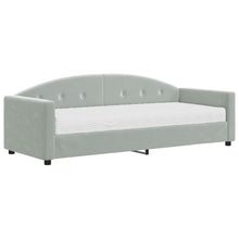 Slaapbank Fluweel 80 x 200 cm Lichtgrijs met matras