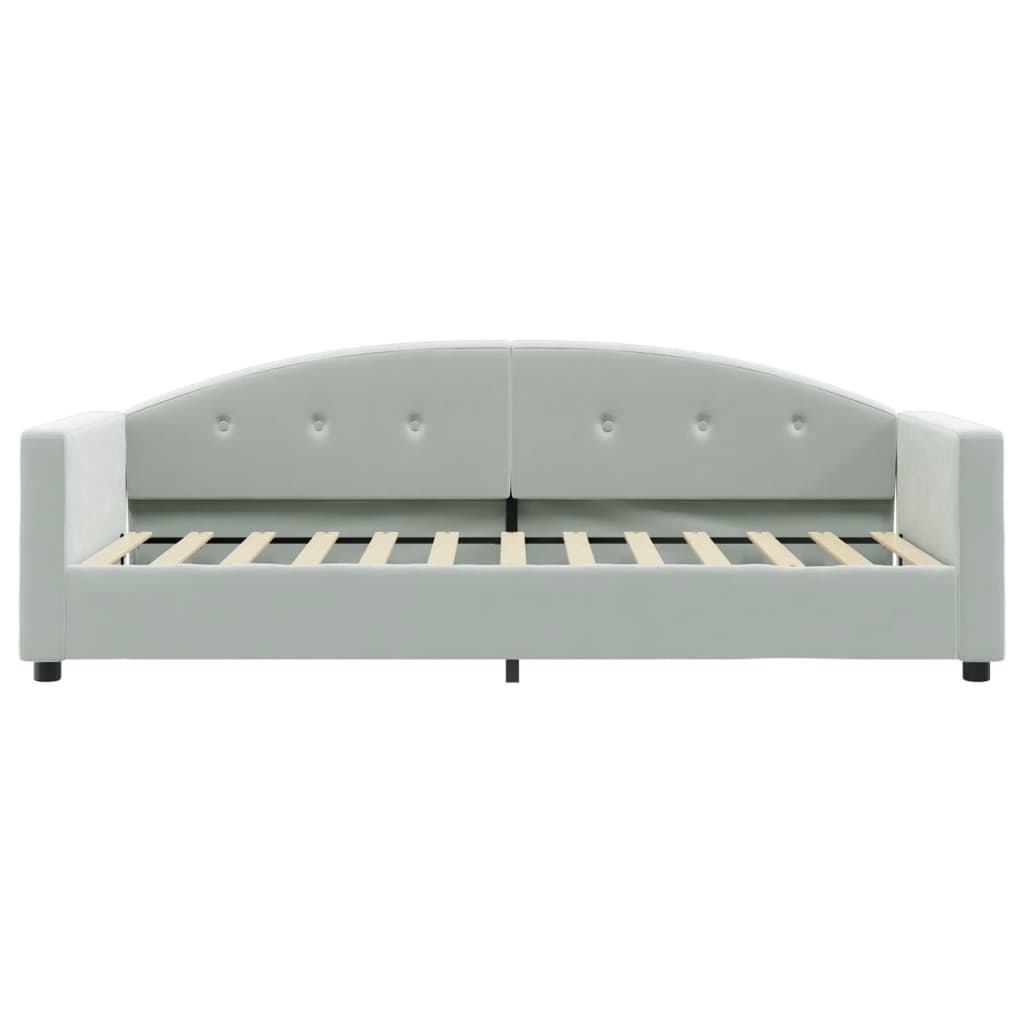 Slaapbank Fluweel 80 x 200 cm Lichtgrijs met matras