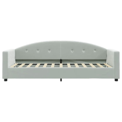 Slaapbank Fluweel 80 x 200 cm Lichtgrijs met matras