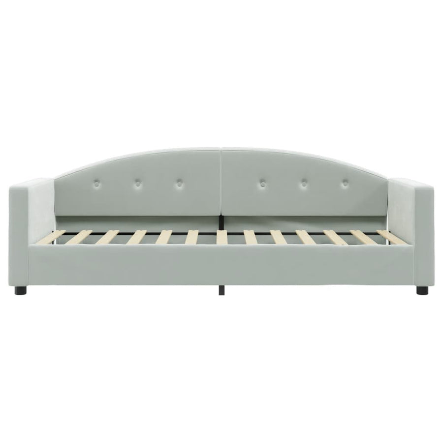 Slaapbank Fluweel 80 x 200 cm Lichtgrijs met matras