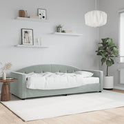 Sofa bed with mattress 80x200 cm velvet light grey