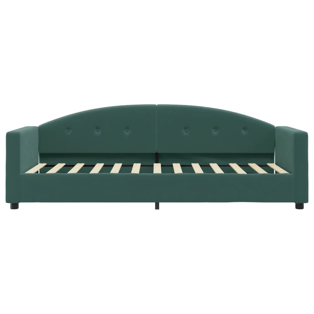 Slaapbank Fluweel 80 x 200 cm Donkergroen met matras