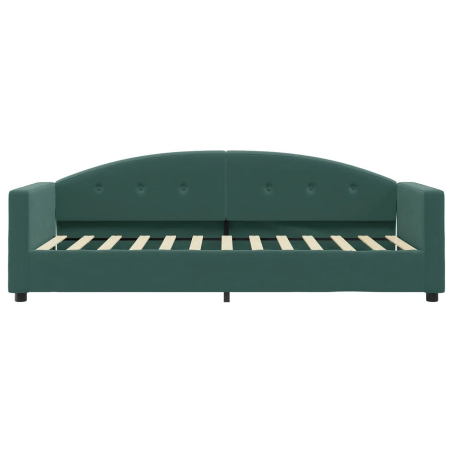 Slaapbank Fluweel 80 x 200 cm Donkergroen met matras
