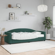 Sofa bed with mattress 80x200 cm velvet dark green