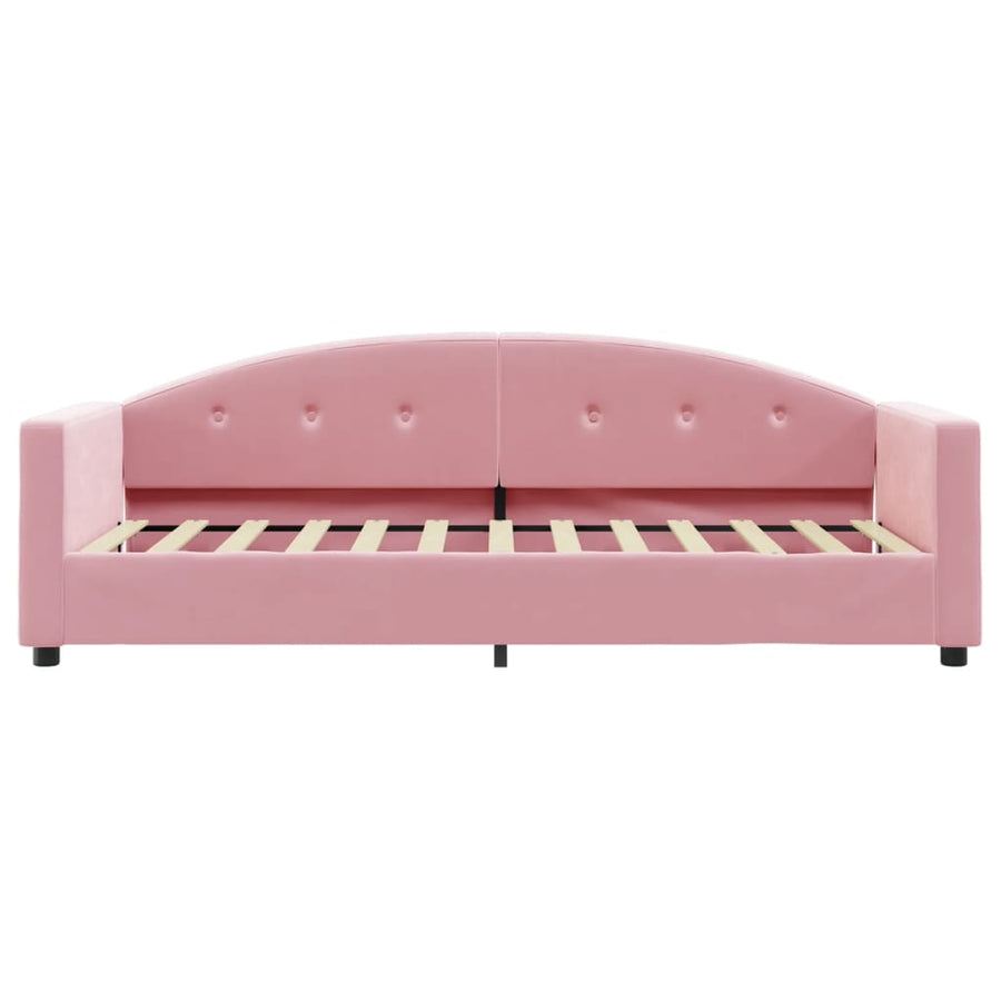 Slaapbank Met Matras 80X200 Cm Fluweel Roze Roze 80 x 200 cm
