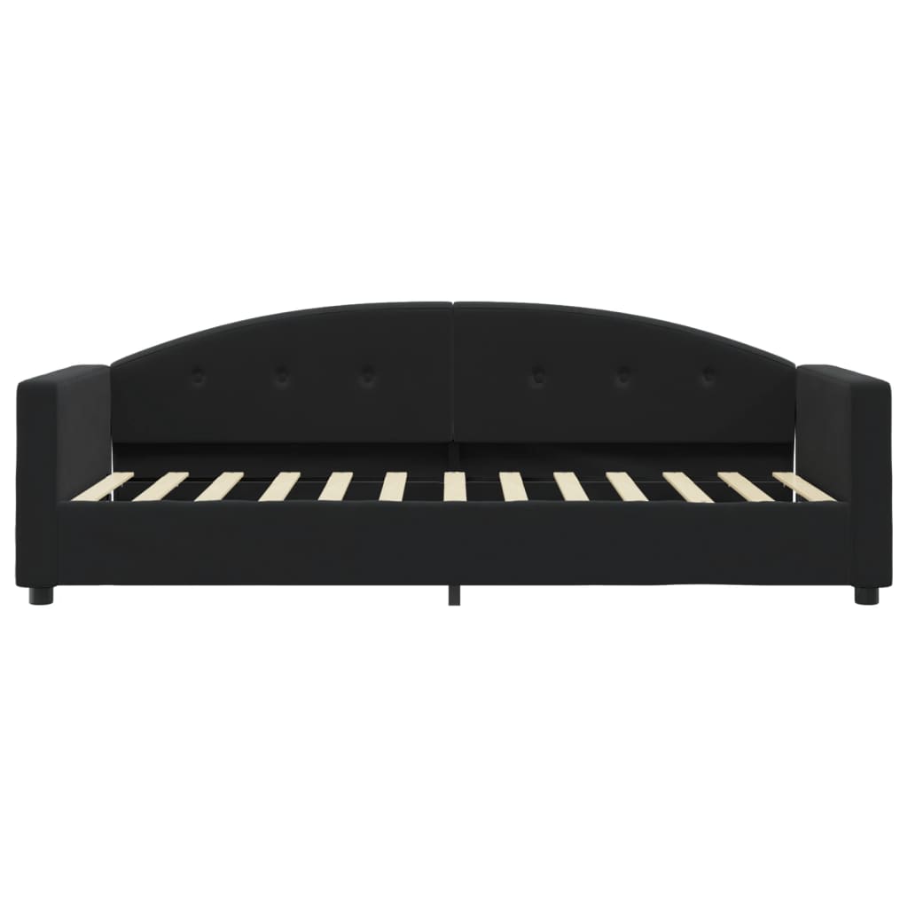 Slaapbank Fluweel 80 x 200 cm Zwart met matras