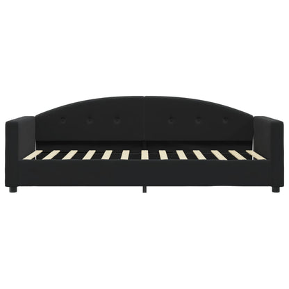 Slaapbank Fluweel 80 x 200 cm Zwart met matras
