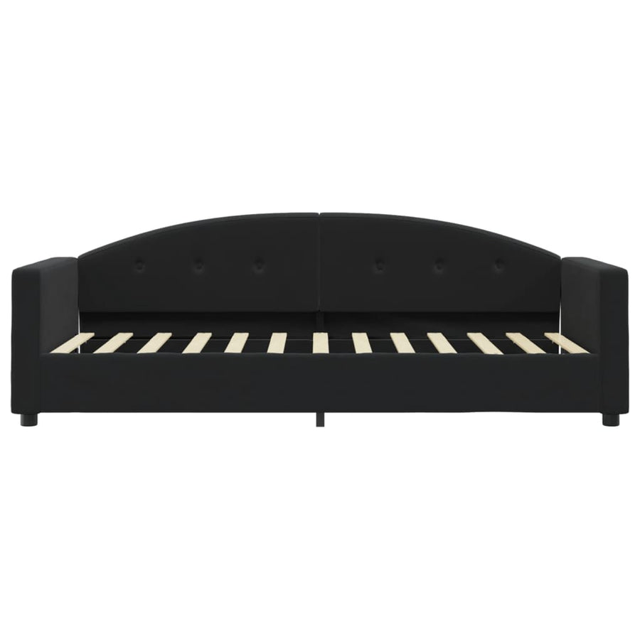 Slaapbank Fluweel 80 x 200 cm Zwart met matras