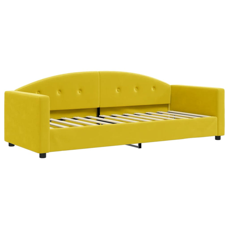 Slaapbank Fluweel Geel 80 x 200 cm met matras