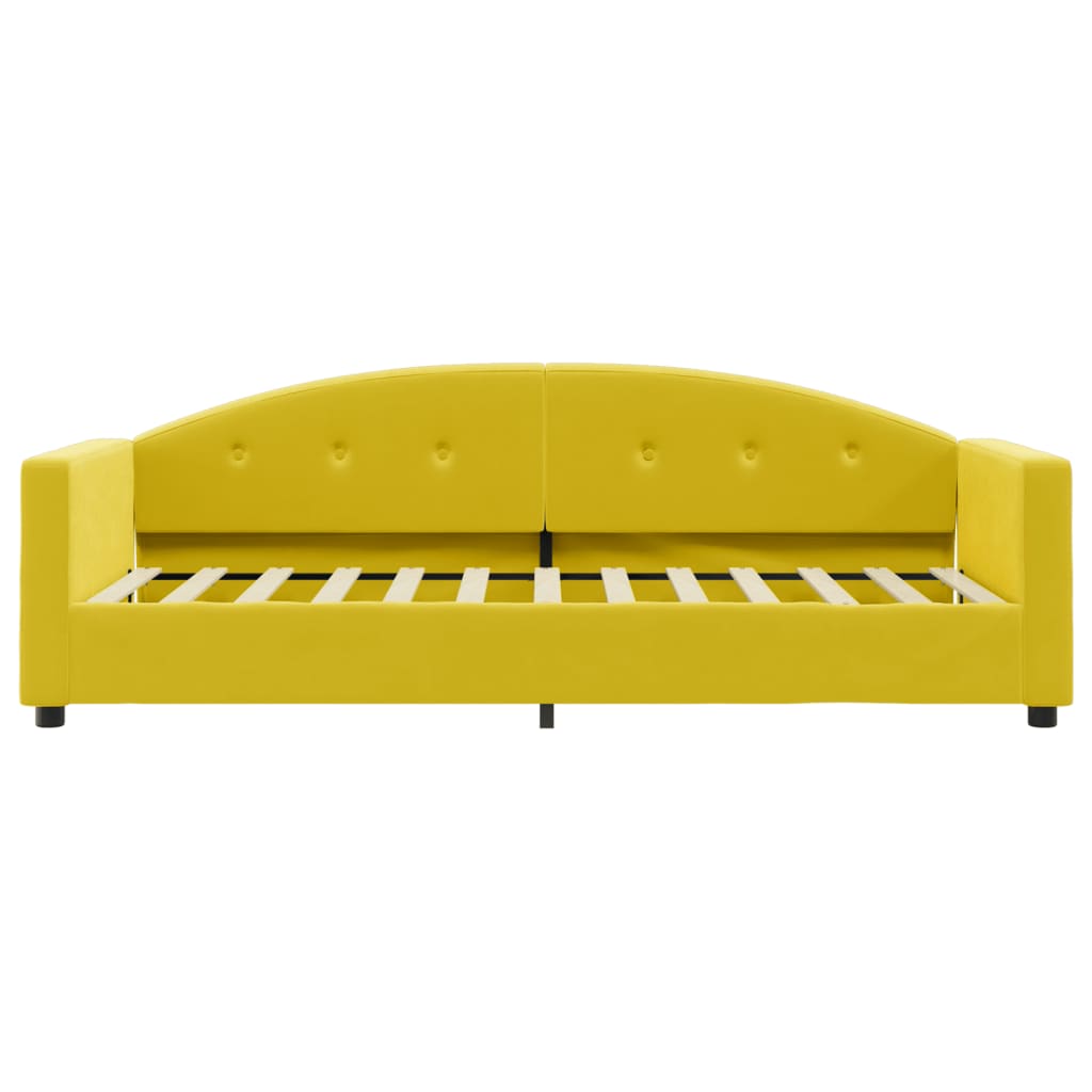 Slaapbank Fluweel Geel 80 x 200 cm met matras