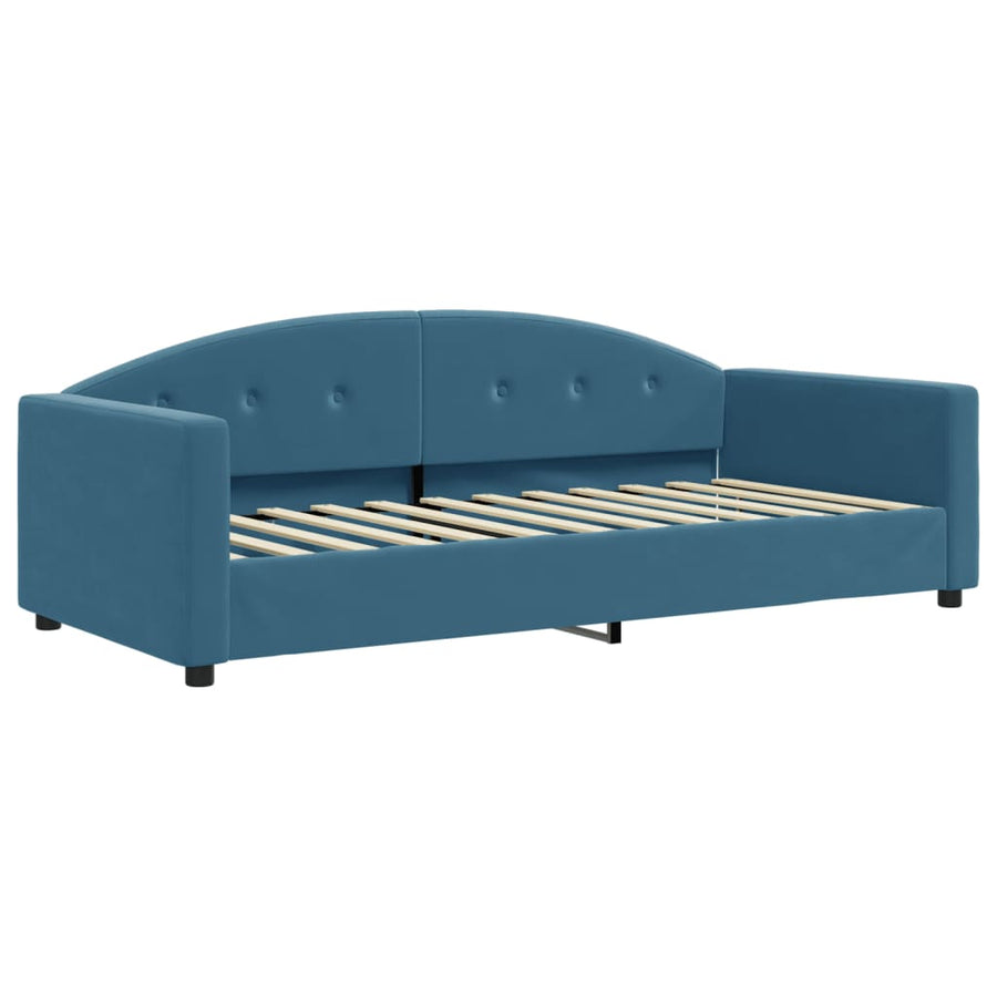 Slaapbank Fluweel 90 x 200 cm Blauw met matras
