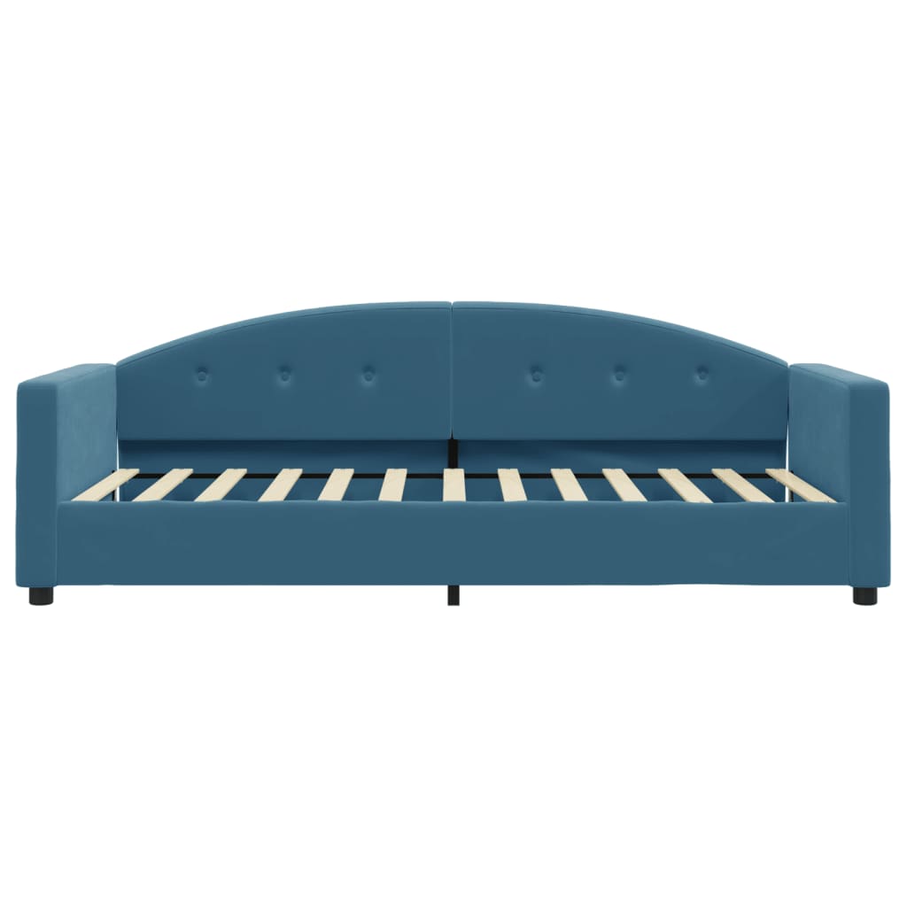 Slaapbank Fluweel 90 x 200 cm Blauw met matras
