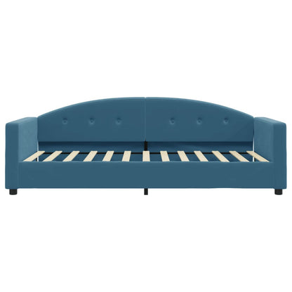Slaapbank Fluweel 90 x 200 cm Blauw met matras