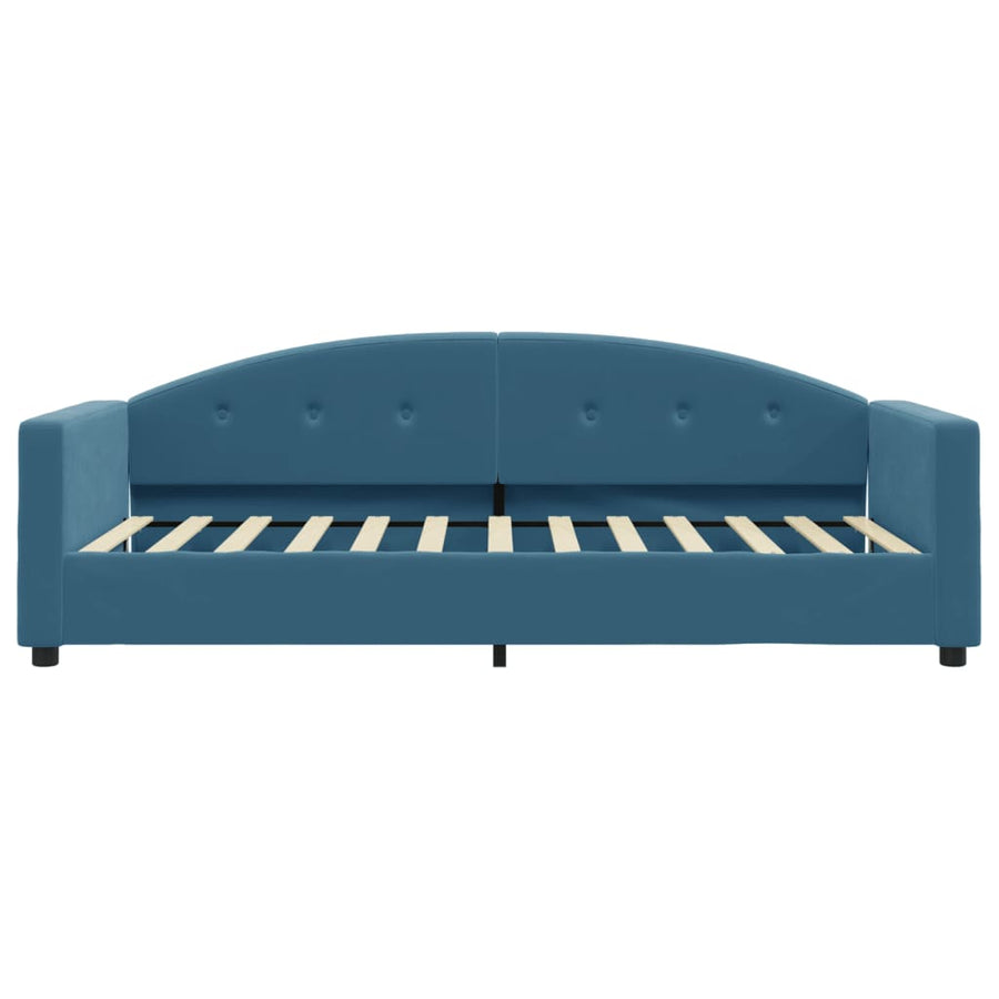 Slaapbank Fluweel 90 x 200 cm Blauw met matras