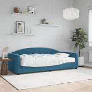 Sofa bed with mattress 90x200 cm velvet blue