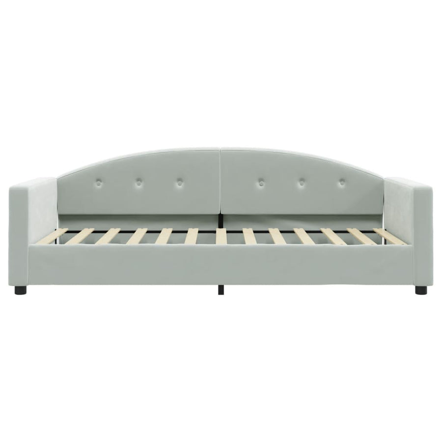 Slaapbank Fluweel 90 x 200 cm Lichtgrijs met matras