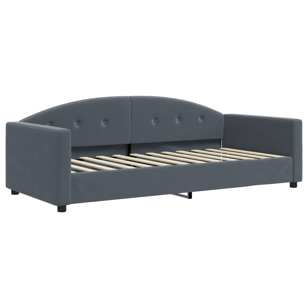 Slaapbank met matras 90x200 cm fluweel donkergrijs