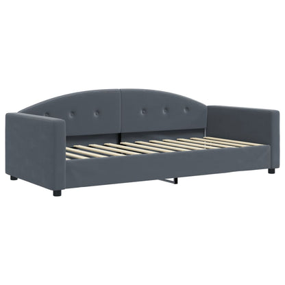 Slaapbank met matras 90x200 cm fluweel donkergrijs