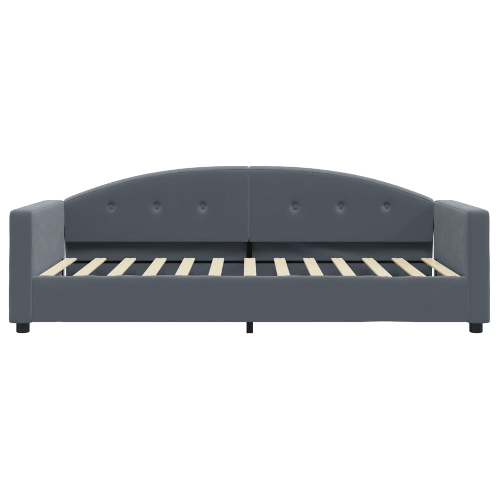 Slaapbank met matras 90x200 cm fluweel donkergrijs