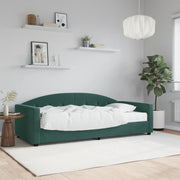 Sofa bed with mattress 90x200 cm velvet dark green