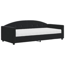 Slaapbank Fluweel 90 x 200 cm Zwart met matras