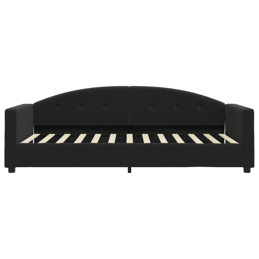 Slaapbank Fluweel 90 x 200 cm Zwart met matras