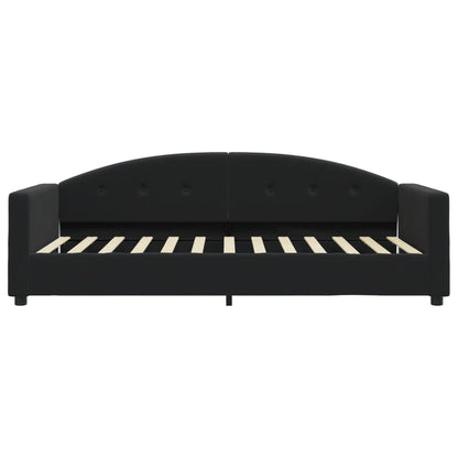 Slaapbank Fluweel 90 x 200 cm Zwart met matras