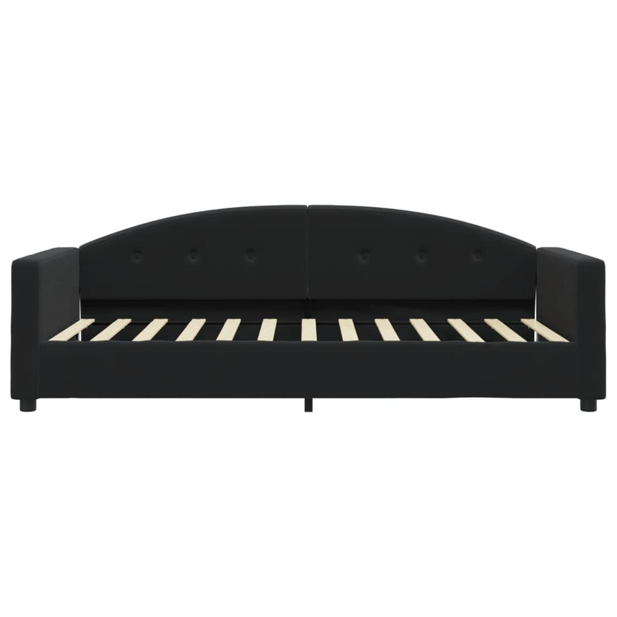 Slaapbank Fluweel 90 x 200 cm Zwart met matras