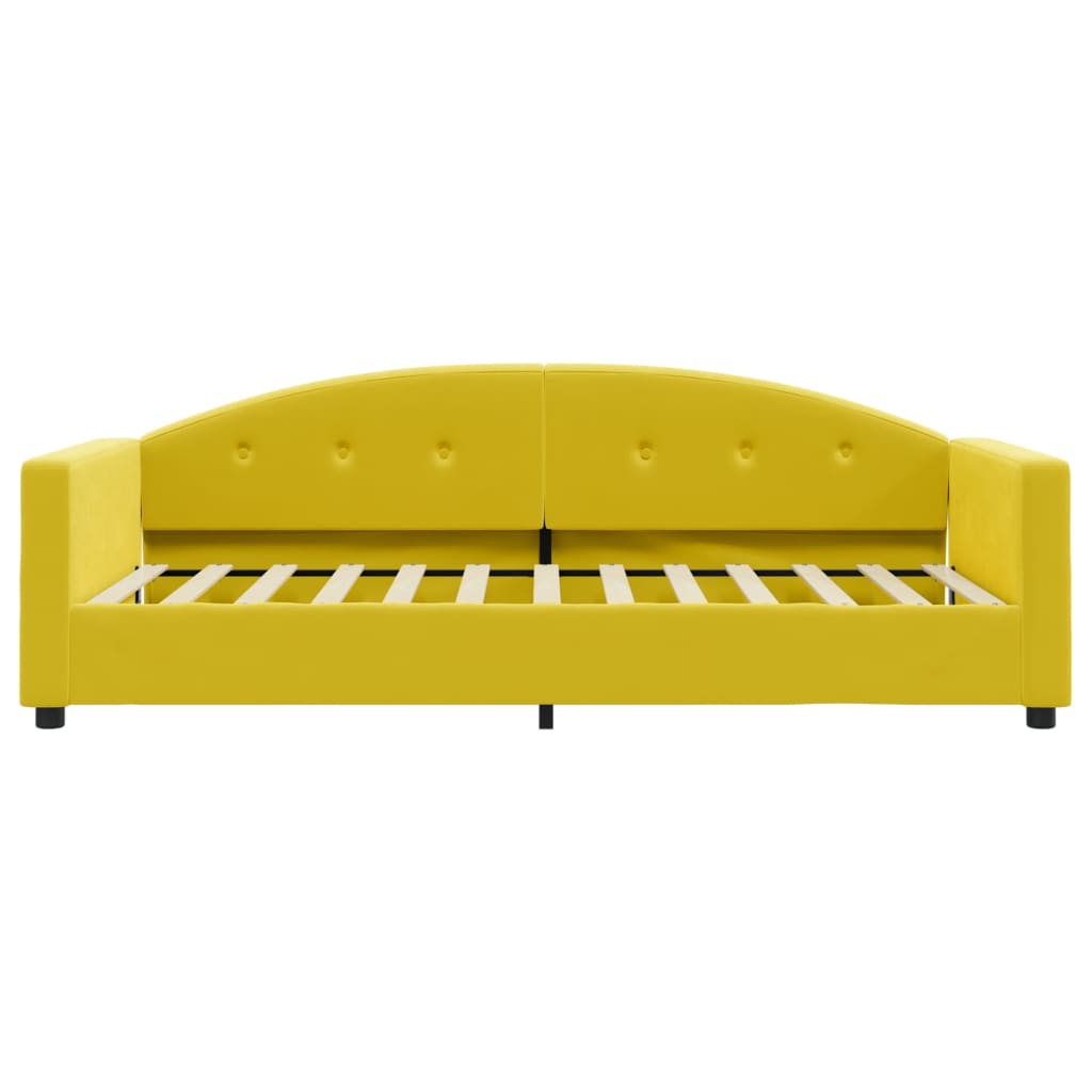 Slaapbank Fluweel 90 x 200 cm Geel met matras