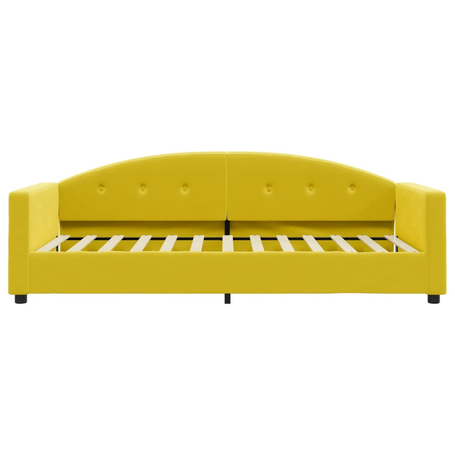 Slaapbank Fluweel 90 x 200 cm Geel met matras