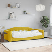 Sofa bed with mattress 90x200 cm velvet yellow