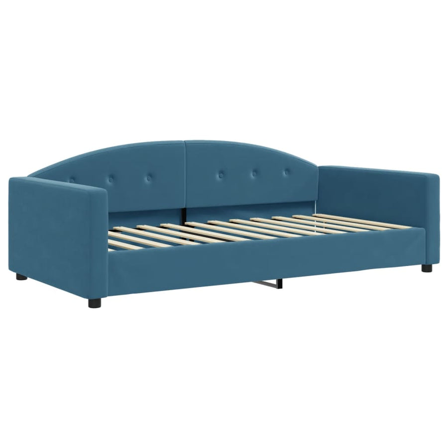Slaapbank Fluweel 100 x 200 cm Blauw met matras