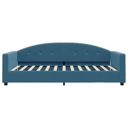 Slaapbank Fluweel 100 x 200 cm Blauw met matras