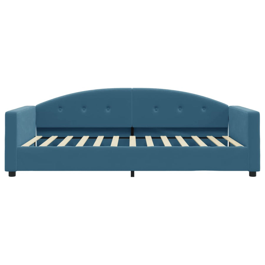Slaapbank Fluweel 100 x 200 cm Blauw met matras