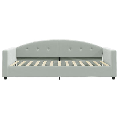 Slaapbank Fluweel 100 x 200 cm Lichtgrijs met matras