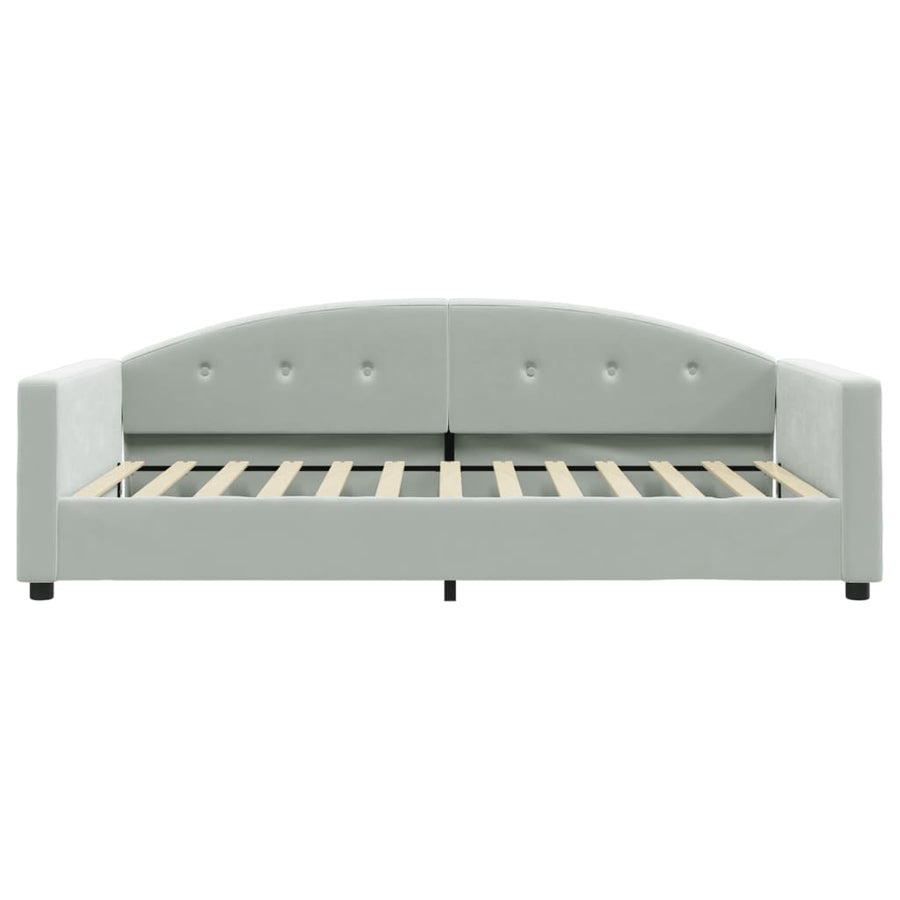 Slaapbank Fluweel 100 x 200 cm Lichtgrijs met matras