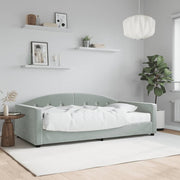 Sofa bed with mattress 100x200 cm velvet light grey