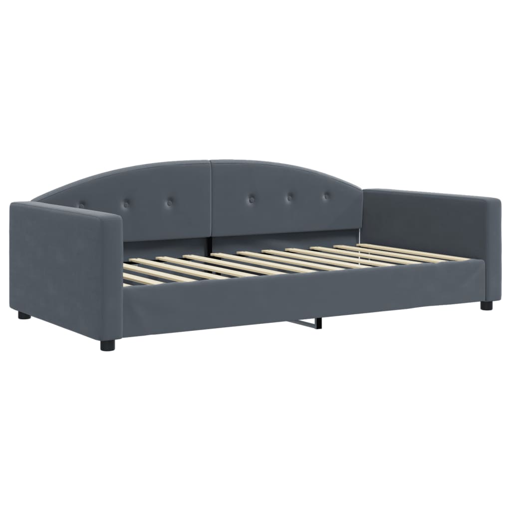 Slaapbank met matras 100x200 cm fluweel donkergroen